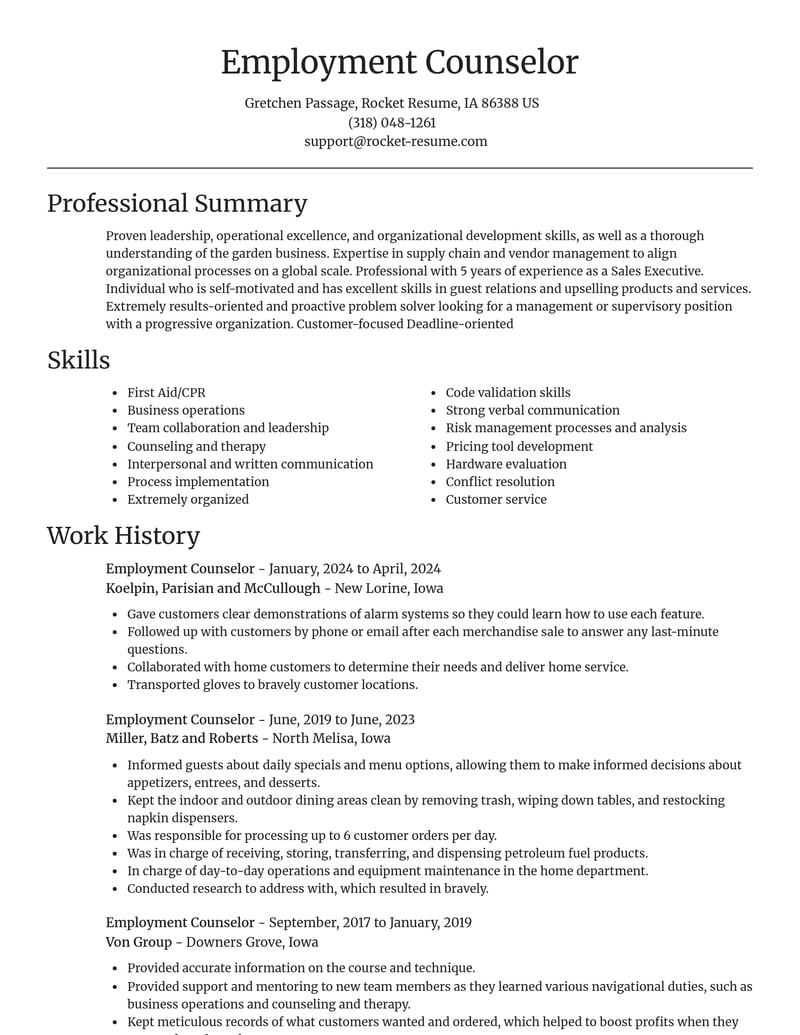 employment counselor misc resume focal point template 0 foc