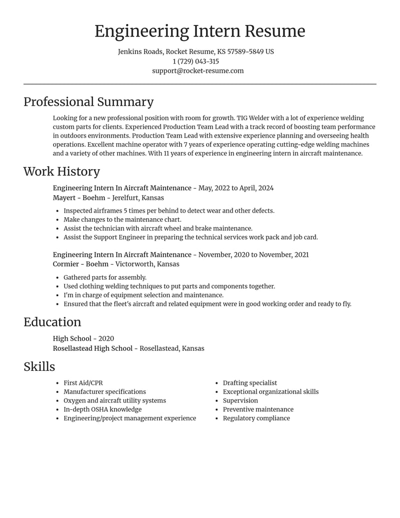 engineering intern in aircraft maintenance misc resume focal point template 1 foc