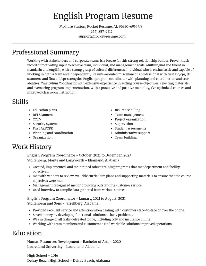 english program coordinator misc resume focal point template 1 foc