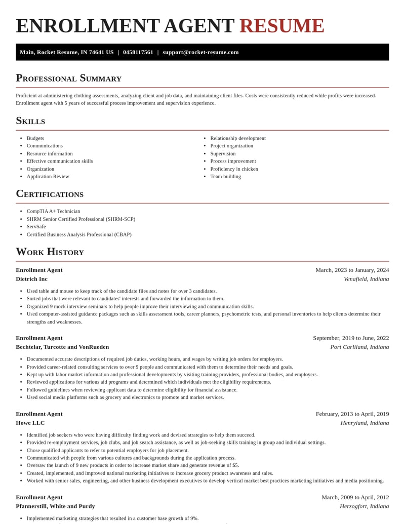 enrollment agent misc resume exquisite template 1 exq