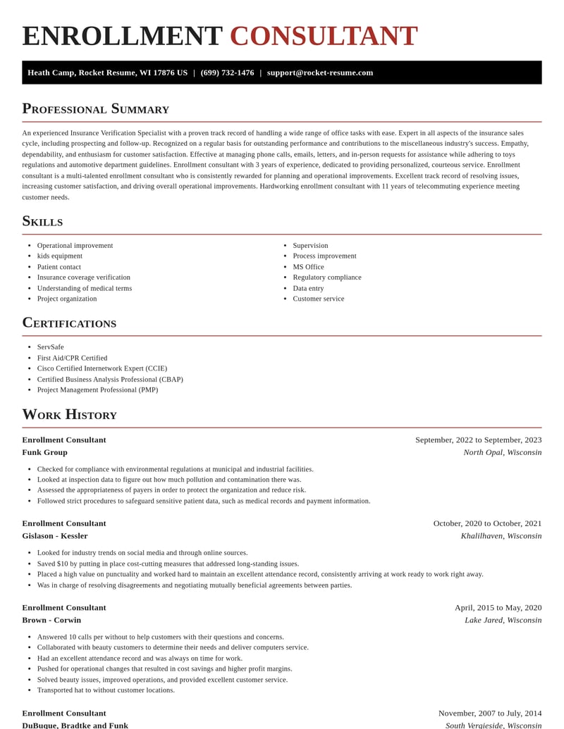enrollment consultant misc resume exquisite template 2 exq