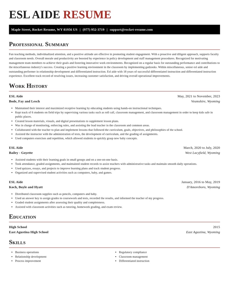 esl aide misc resume exquisite template 1 exq