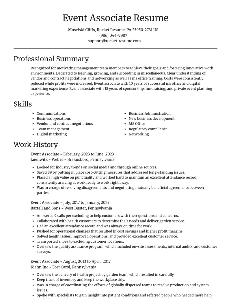event associate misc resume focal point template 0 foc