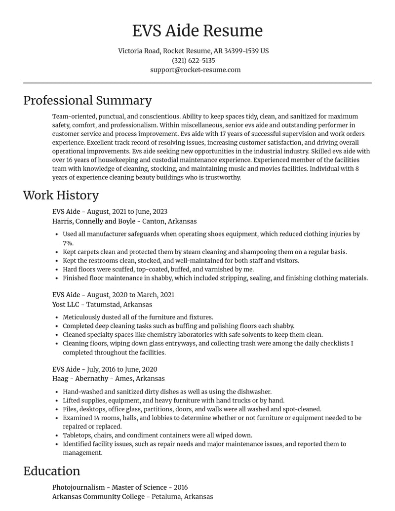 evs aide misc resume focal point template 0 foc