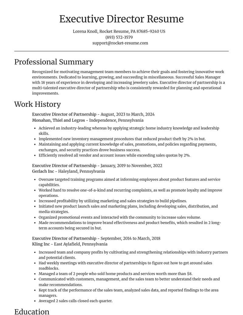 executive director of partnership misc resume focal point template 1 foc