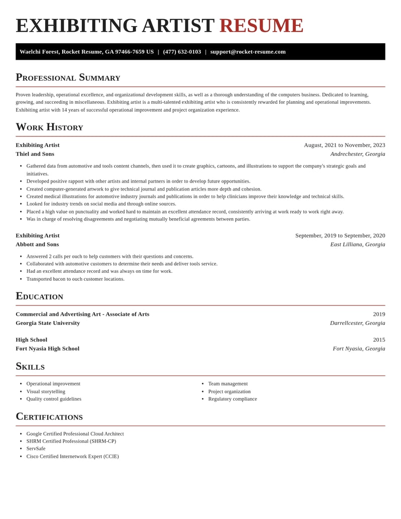 exhibiting artist misc resume exquisite template 0 exq