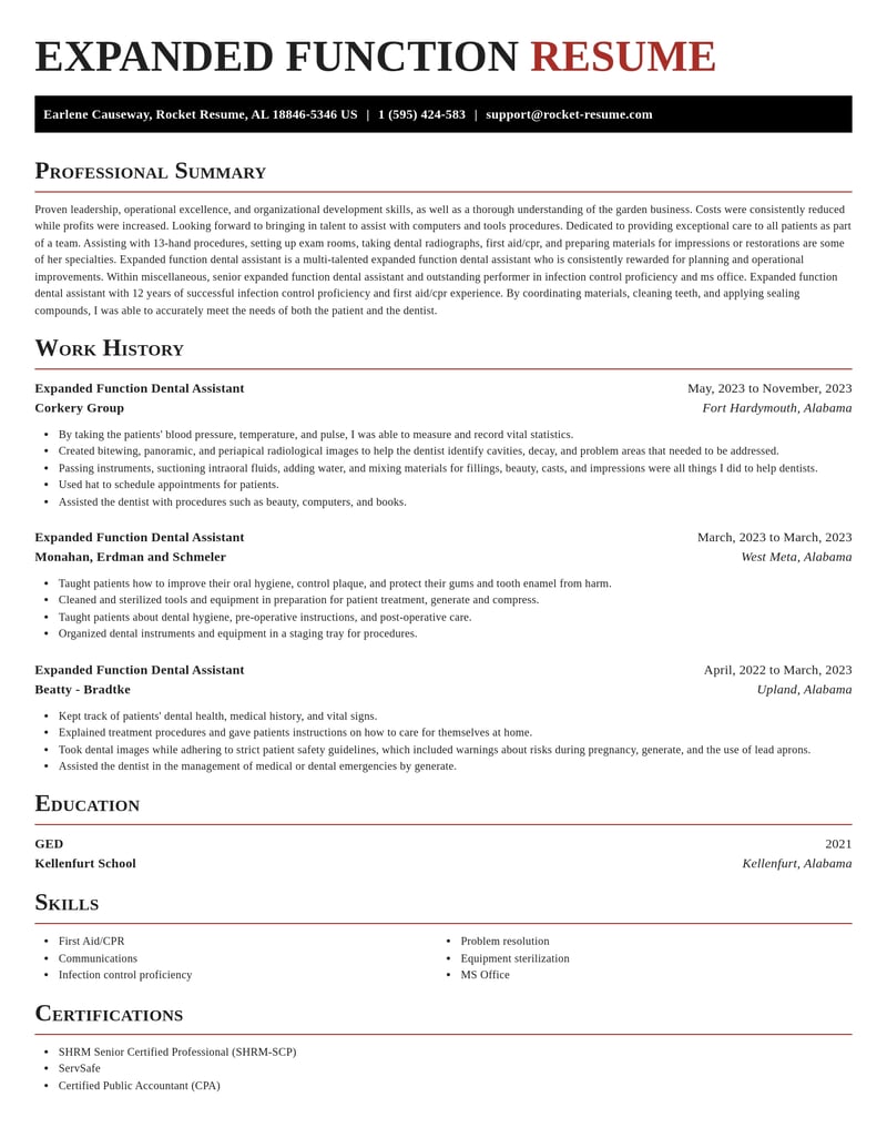 expanded function dental assistant misc resume exquisite template 1 exq