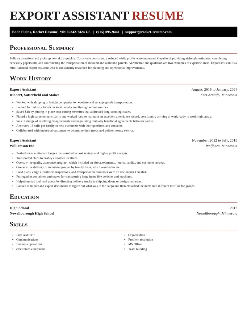 export assistant misc resume exquisite template 0 exq