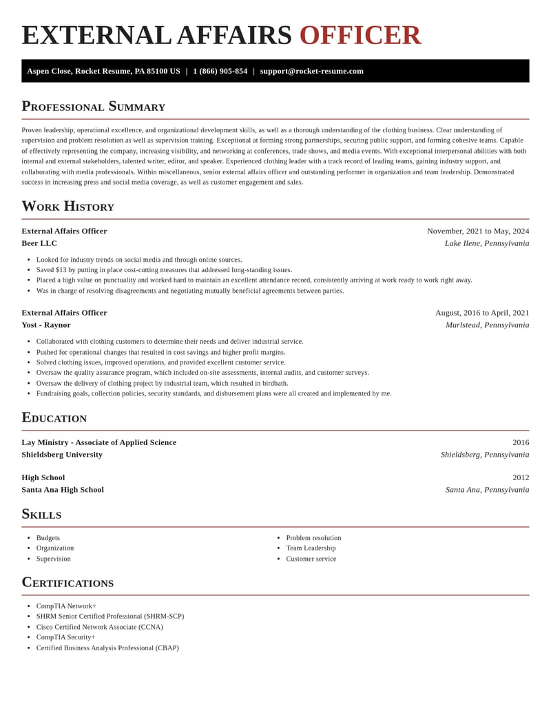 external affairs officer misc resume exquisite template 2 exq