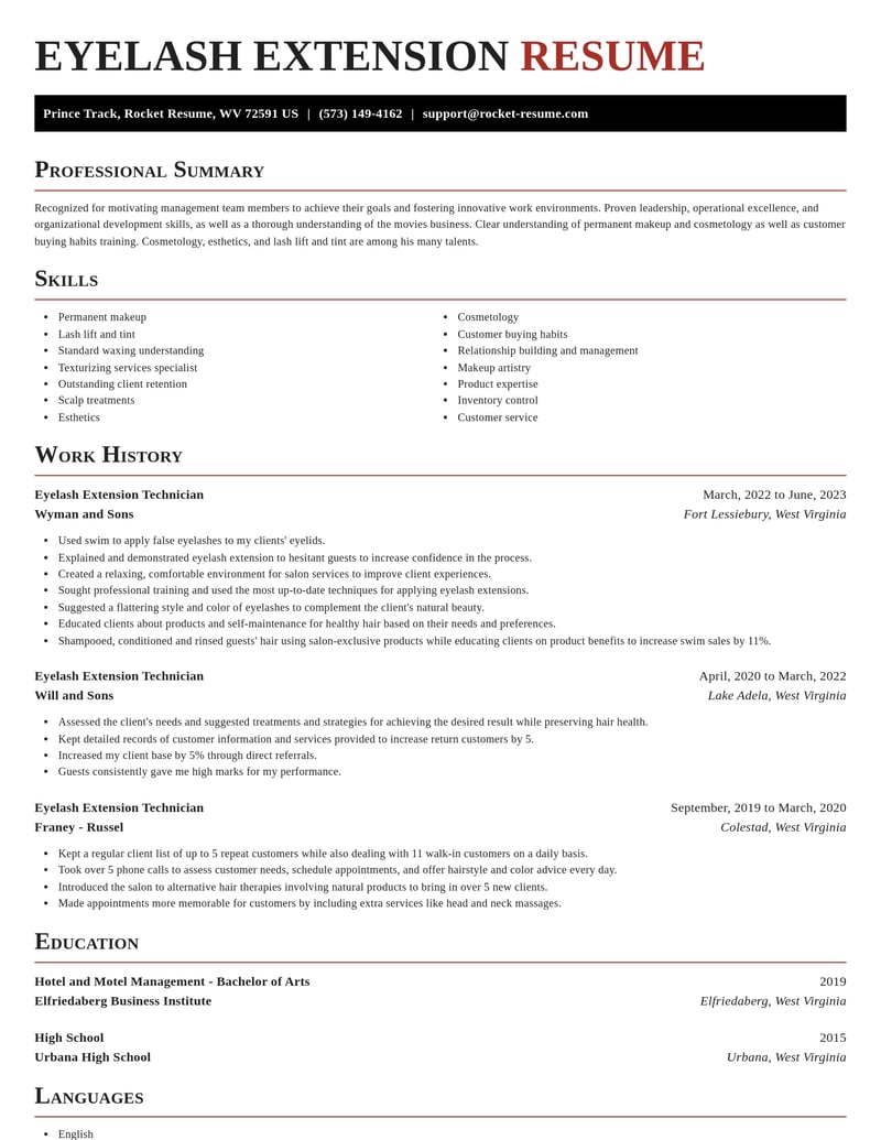 eyelash extension technician misc resume exquisite template 0 exq