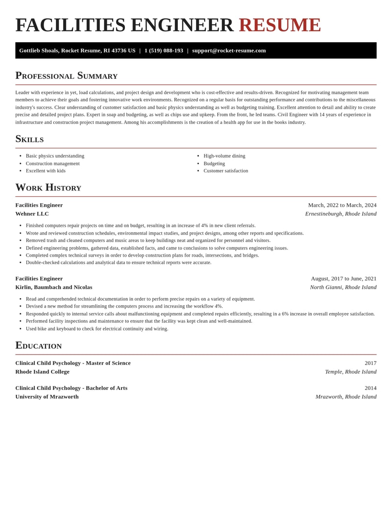 facilities engineer misc resume exquisite template 2 exq