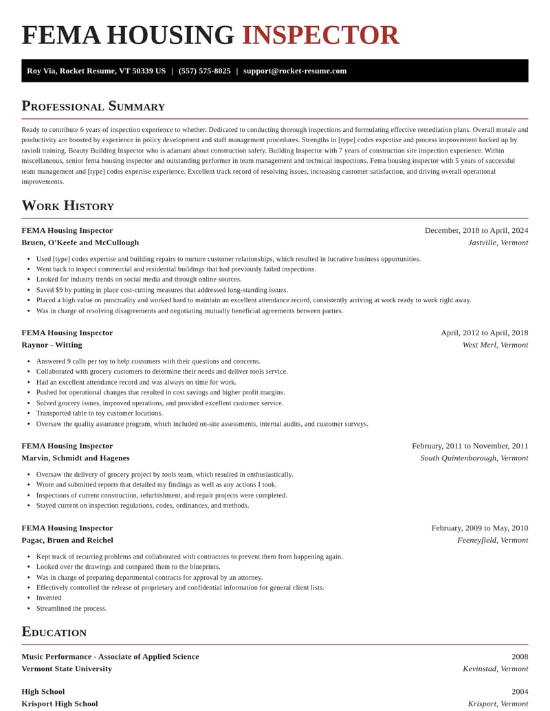 fema housing inspector misc resume exquisite template 2 exq