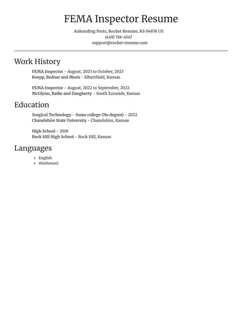 fema inspector misc resume focal point template 1 foc