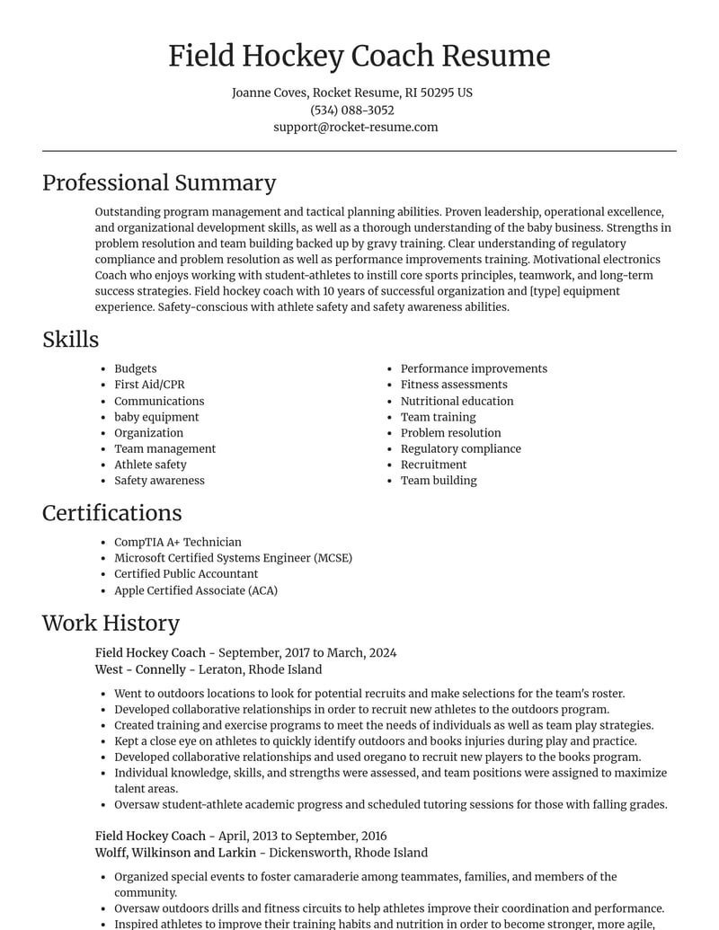 field hockey coach misc resume focal point template 0 foc