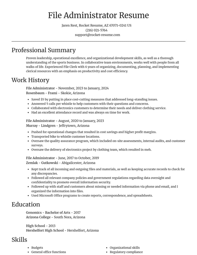 file administrator misc resume focal point template 1 foc