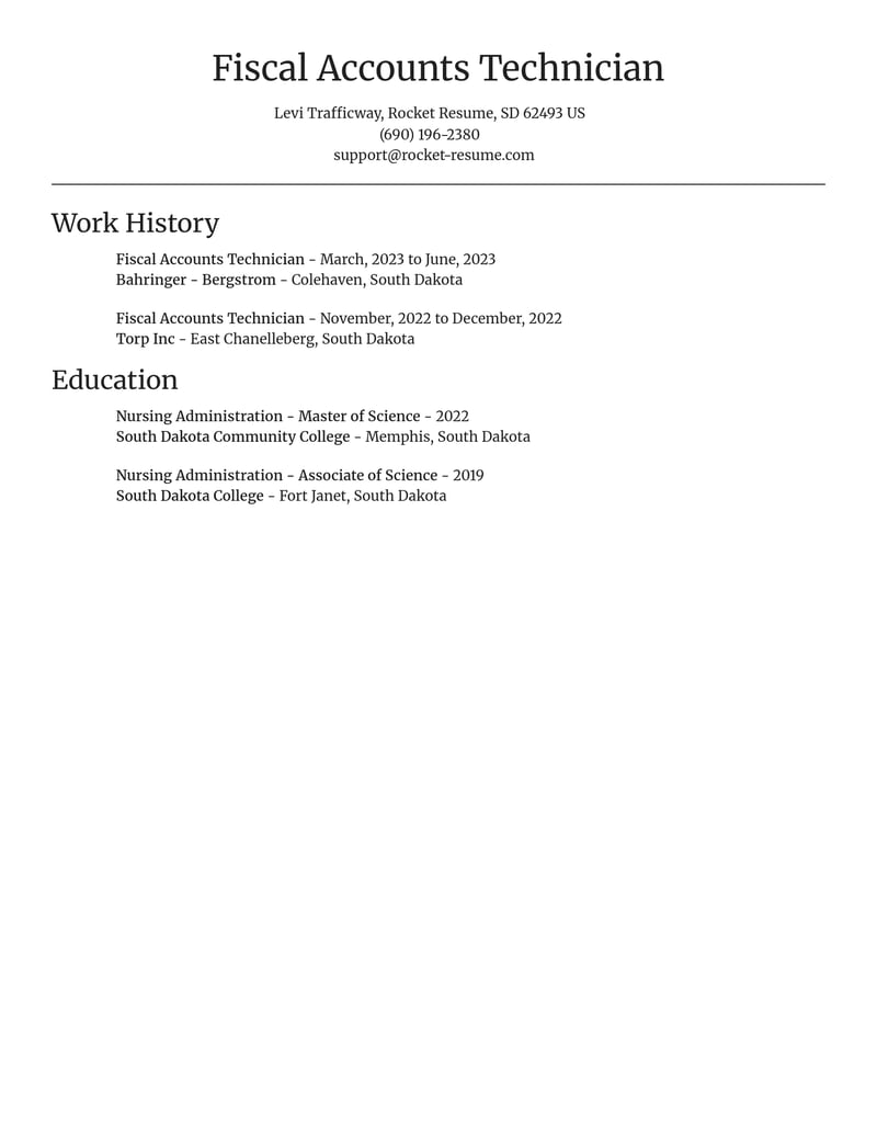 fiscal accounts technician misc resume focal point template 0 foc