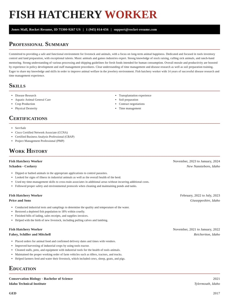 fish hatchery worker misc resume exquisite template 2 exq