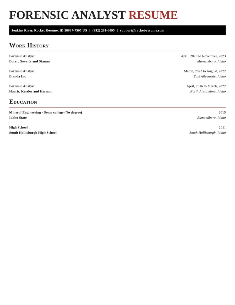 forensic analyst misc resume exquisite template 1 exq