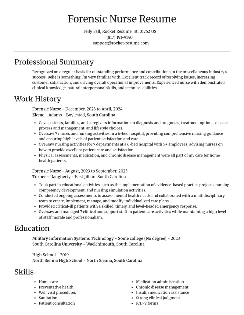 forensic nurse misc resume focal point template 0 foc