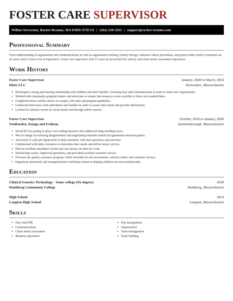 foster care supervisor misc resume exquisite template 1 exq