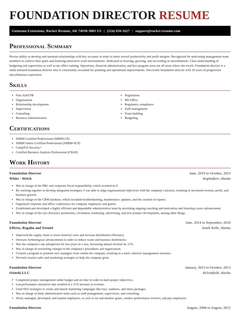 foundation director misc resume exquisite template 0 exq