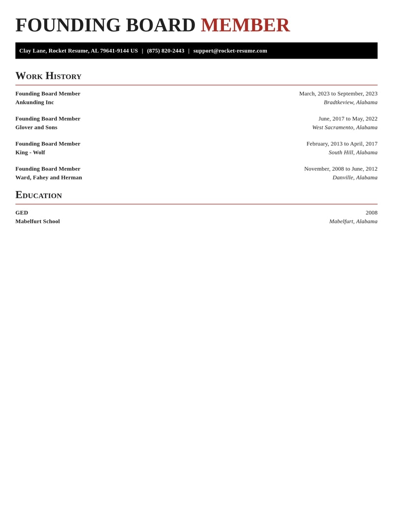 founding board member misc resume exquisite template 1 exq
