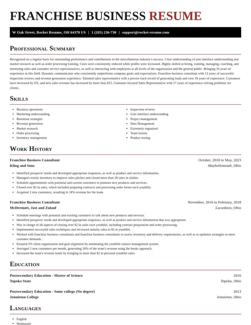 franchise business consultant misc resume exquisite template 0 exq