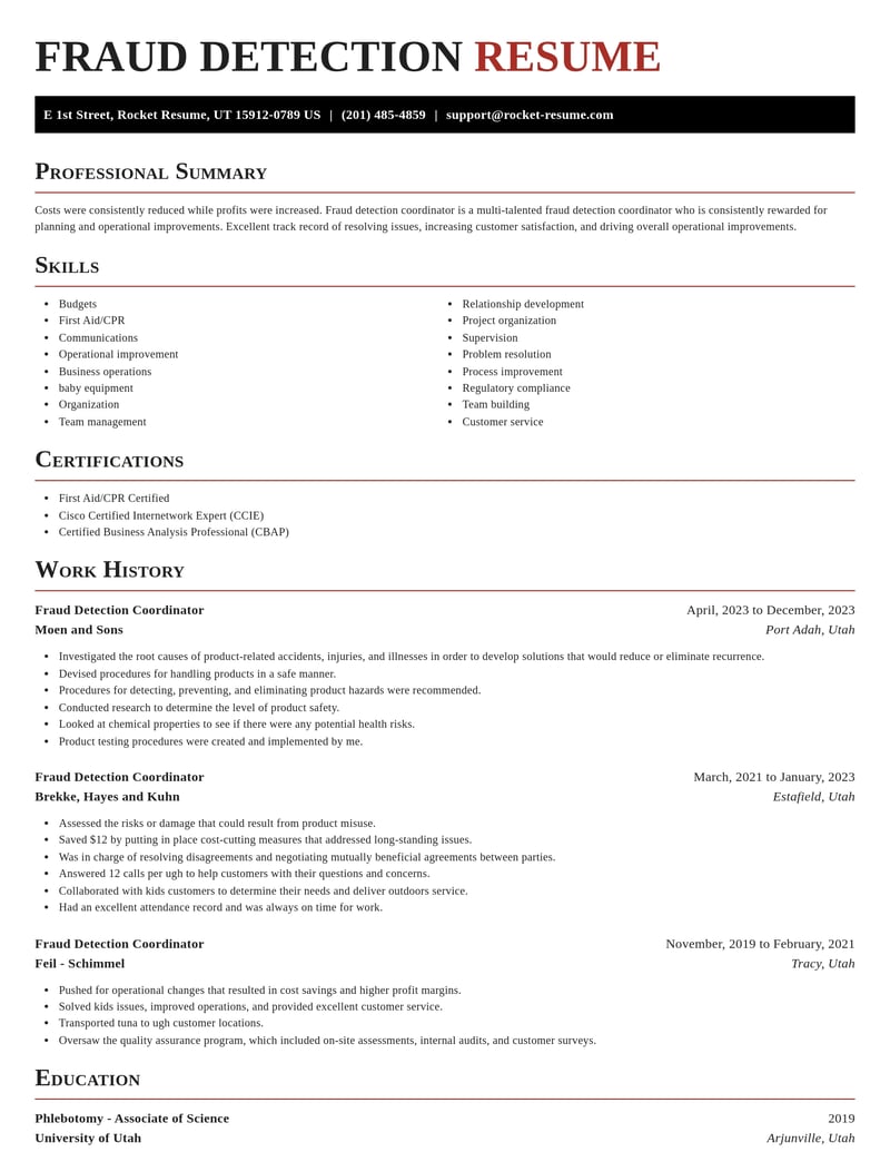 fraud detection coordinator misc resume exquisite template 0 exq