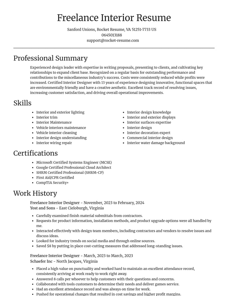 freelance interior designer misc resume focal point template 2 foc