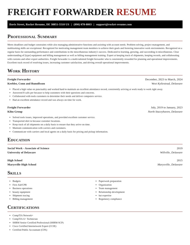 freight forwarder misc resume exquisite template 1 exq