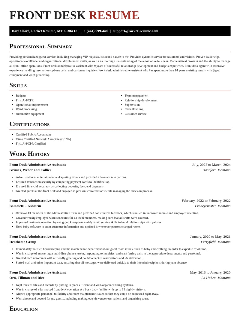 front desk administrative assistant misc resume exquisite template 2 exq