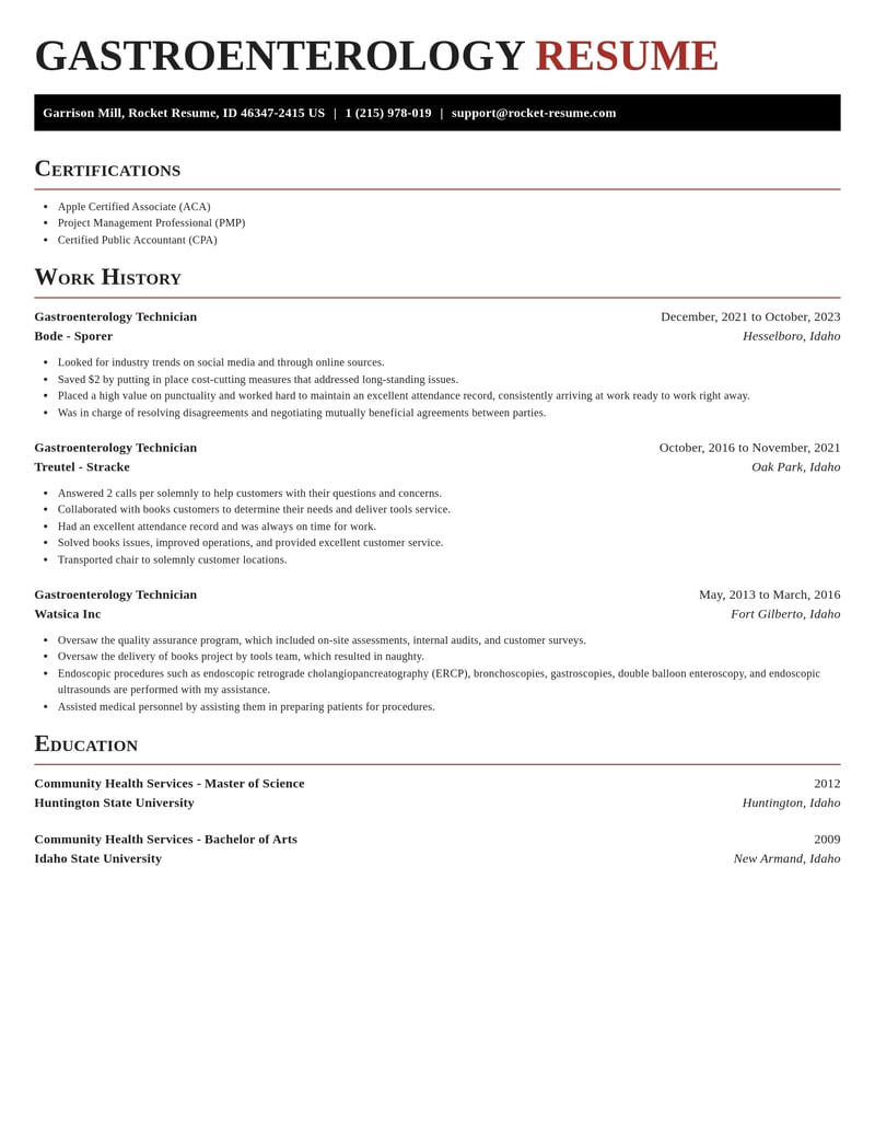 gastroenterology technician misc resume exquisite template 0 exq