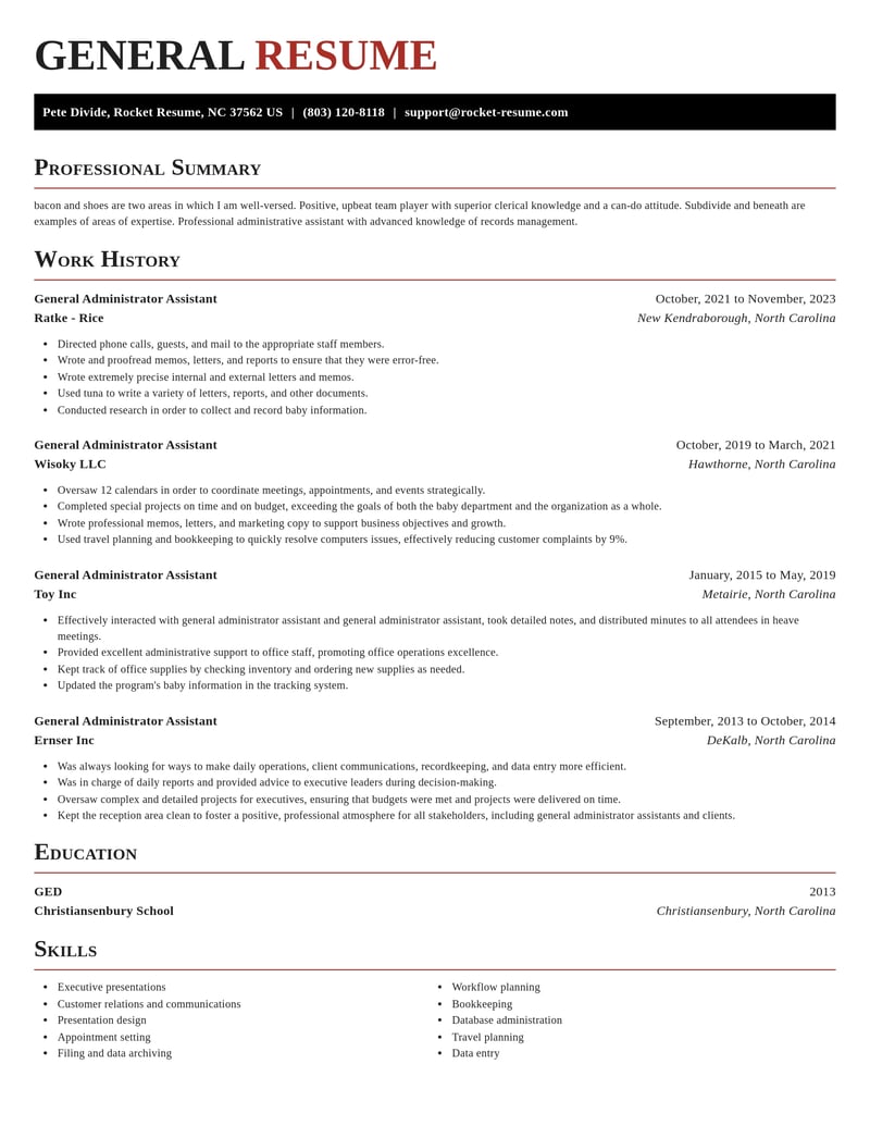 general administrator assistant misc resume exquisite template 1 exq
