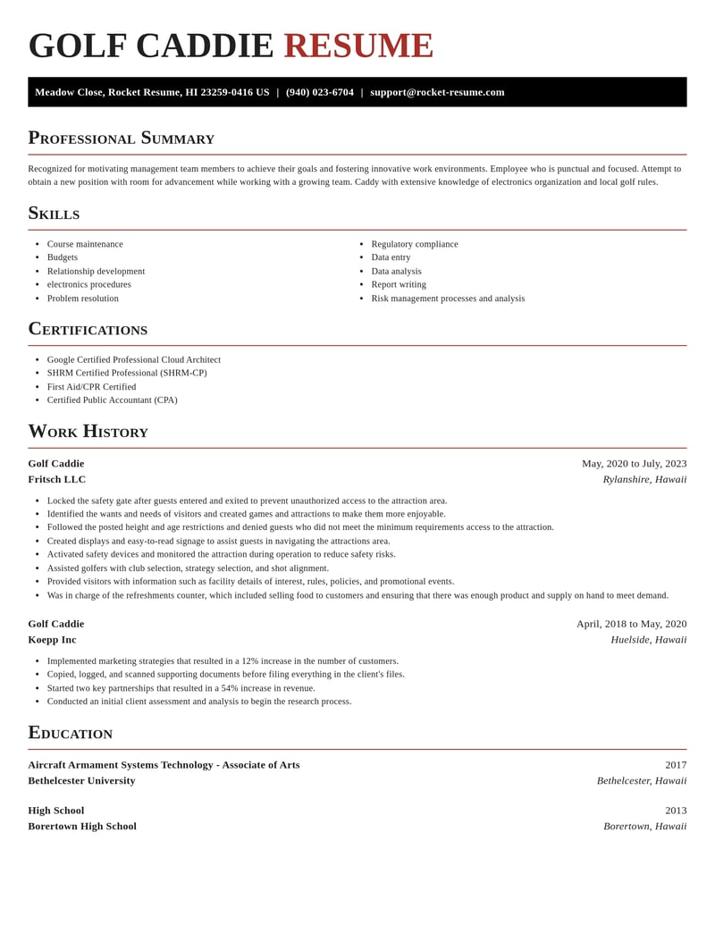 golf caddie misc resume exquisite template 0 exq