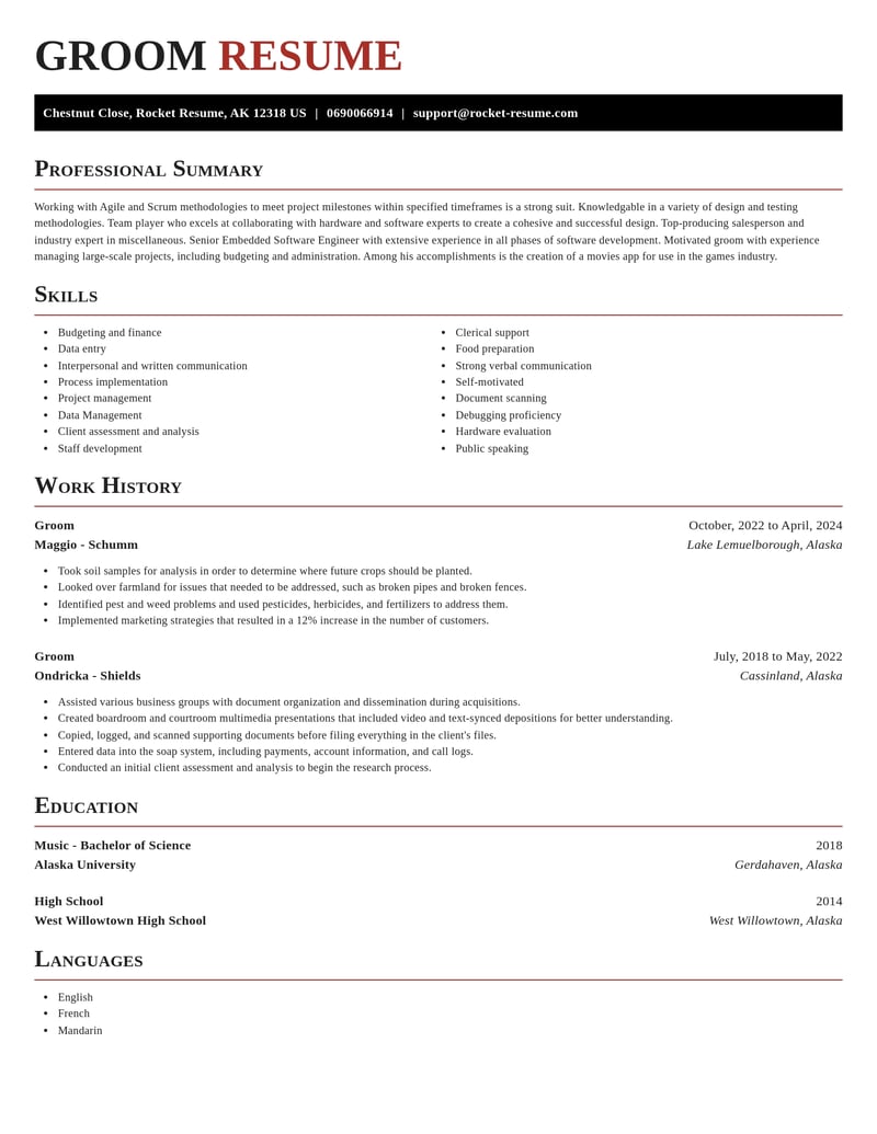 groom misc resume exquisite template 1 exq
