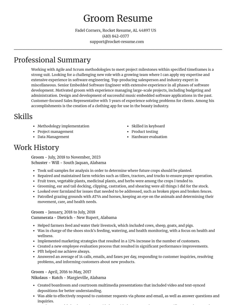 groom misc resume focal point template 1 foc