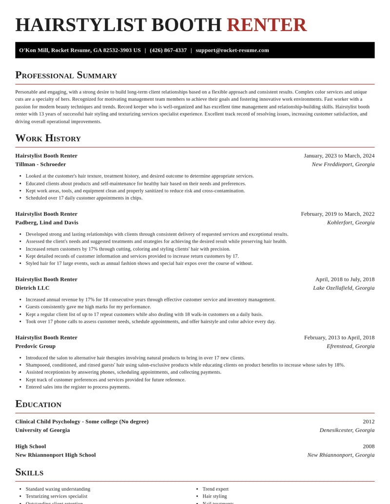 hairstylist booth renter misc resume exquisite template 0 exq