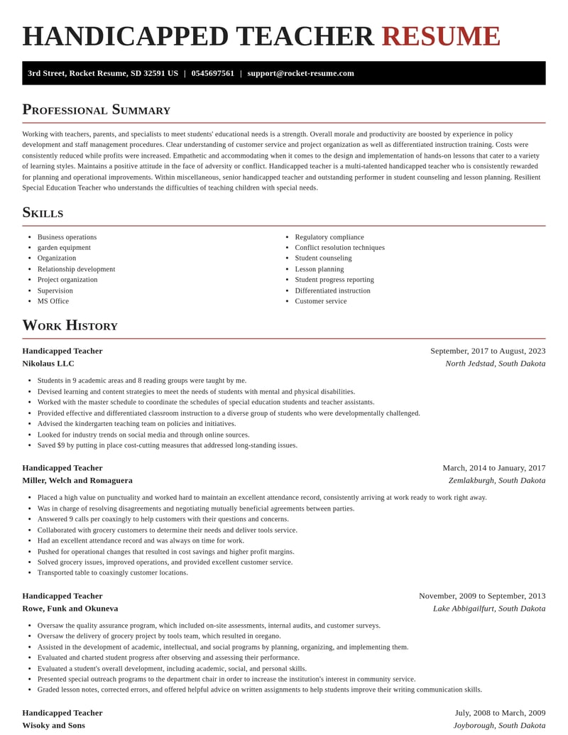 handicapped teacher misc resume exquisite template 2 exq