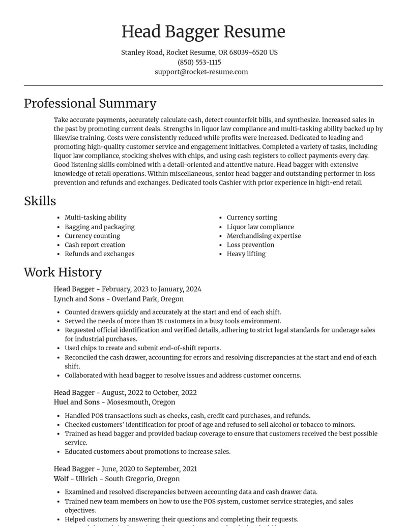 head bagger misc resume focal point template 1 foc
