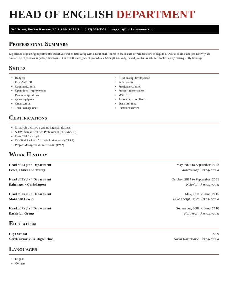 head of english department misc resume exquisite template 0 exq