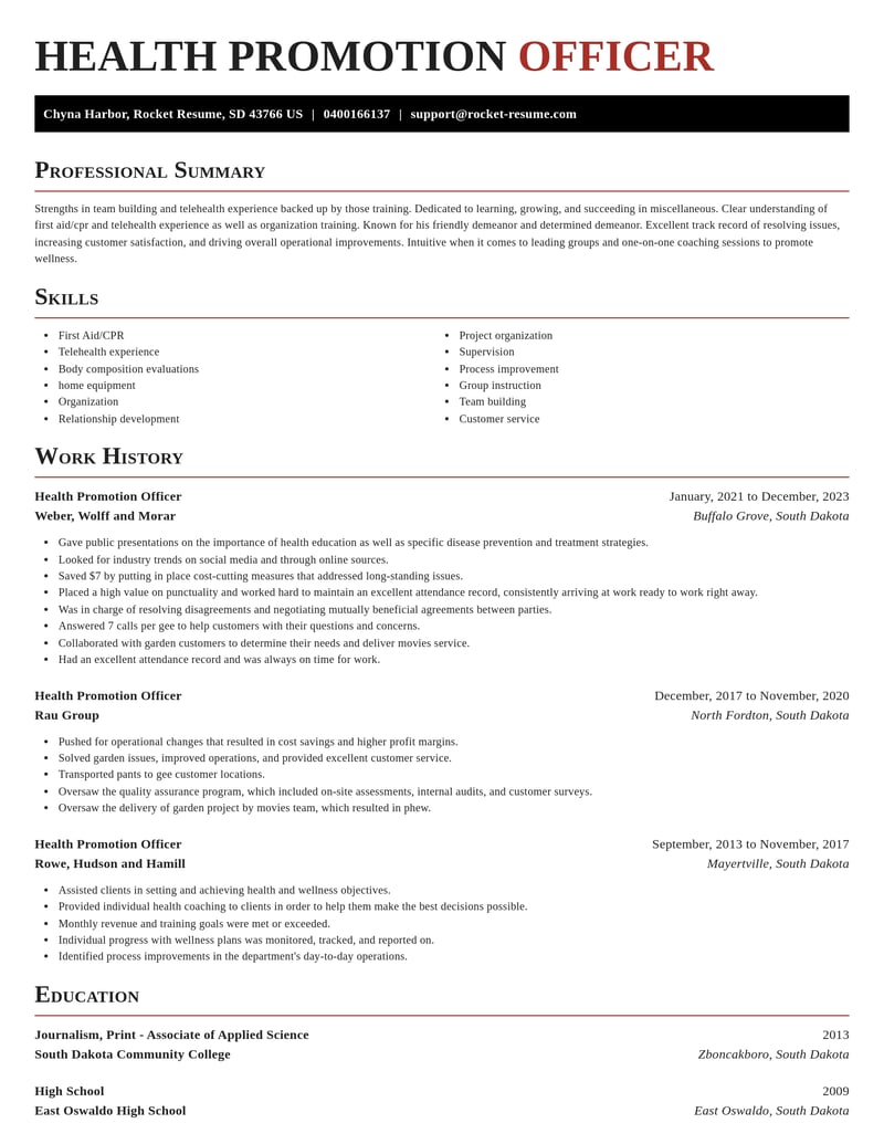 health promotion officer misc resume exquisite template 0 exq