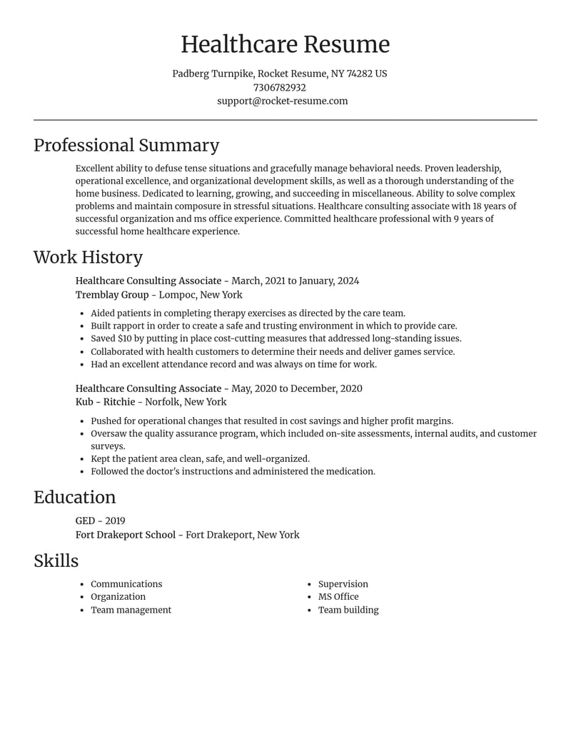 healthcare consulting associate misc resume focal point template 0 foc