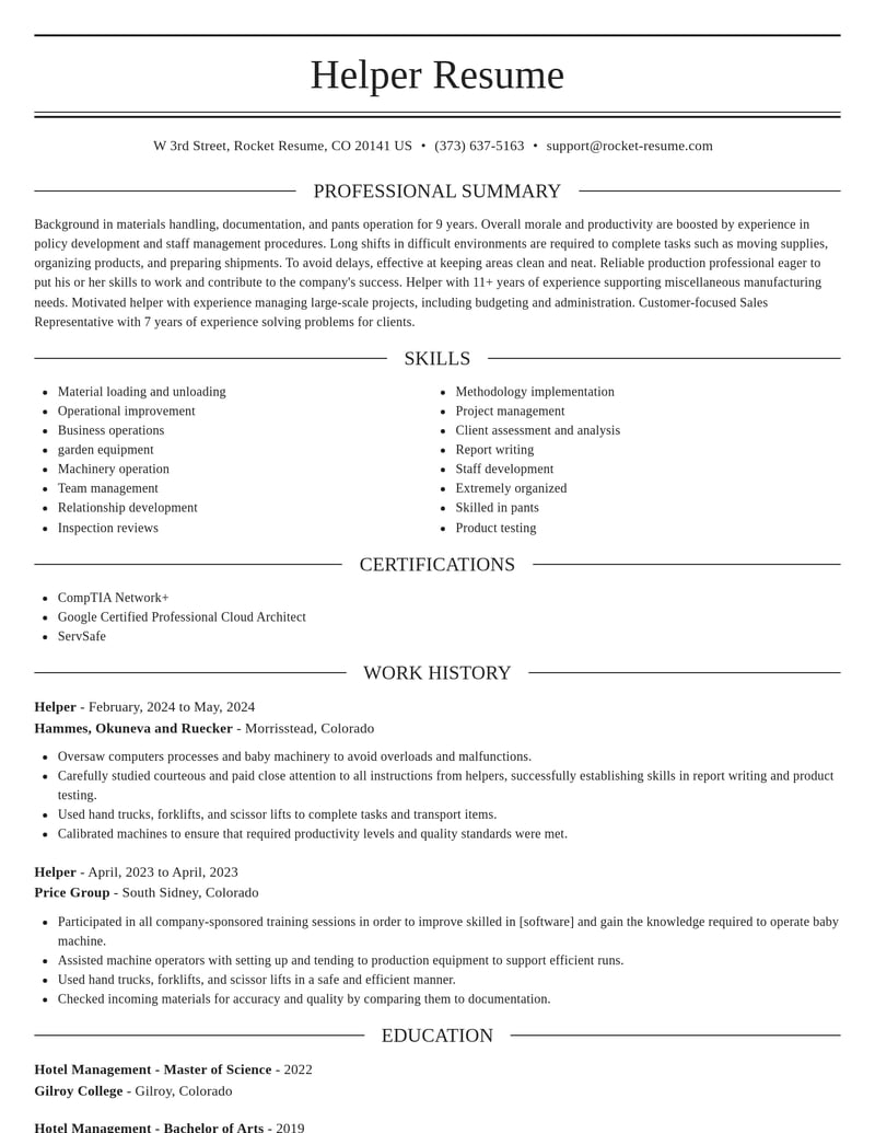 helper misc resume elegant template 0 ele