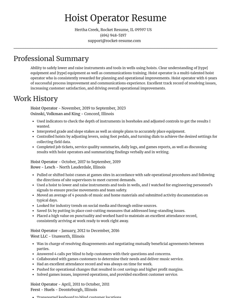 hoist operator misc resume focal point template 0 foc
