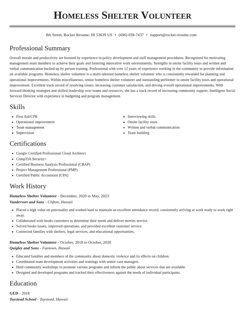 homeless shelter volunteer misc resume classic template 0 cla