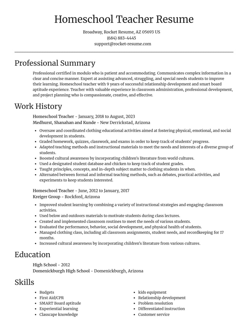 homeschool teacher misc resume focal point template 0 foc