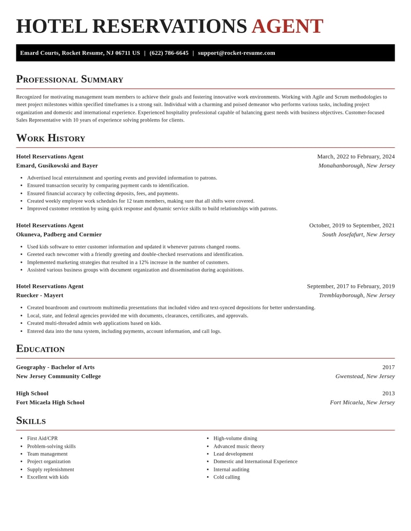 hotel reservations agent misc resume exquisite template 1 exq
