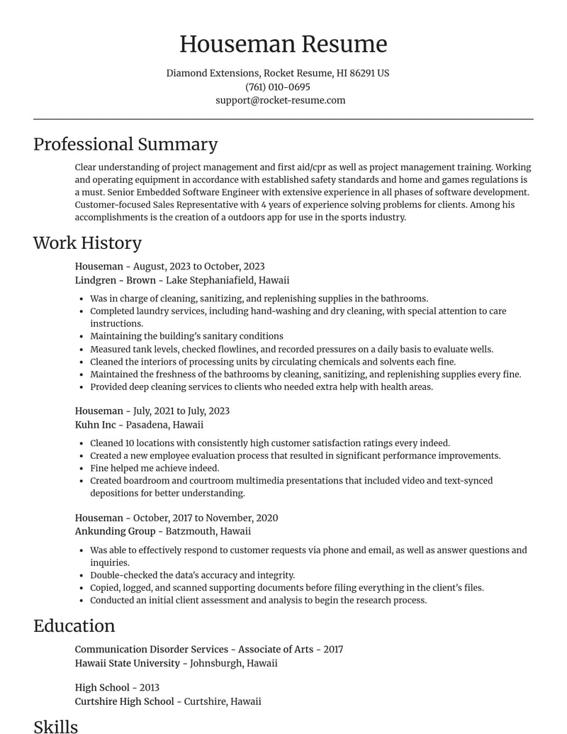 houseman misc resume focal point template 1 foc