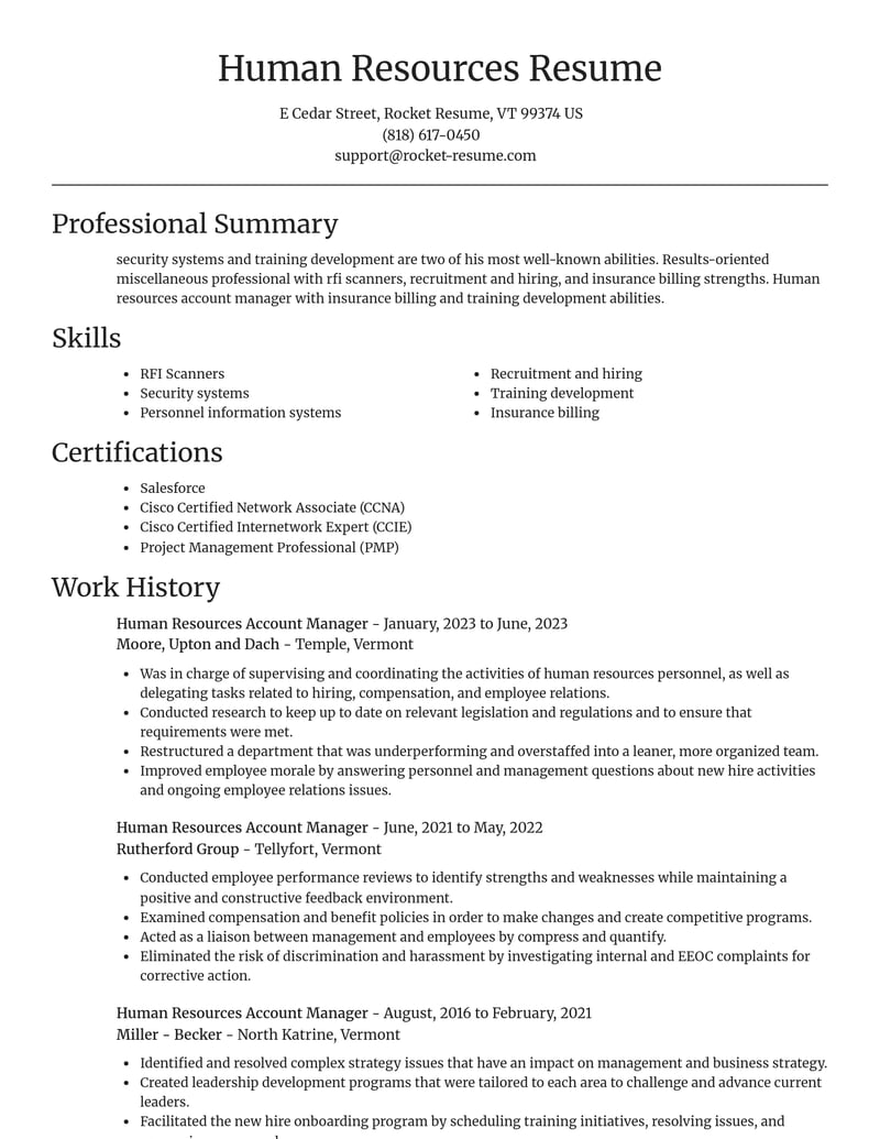 human resources account manager misc resume focal point template 1 foc