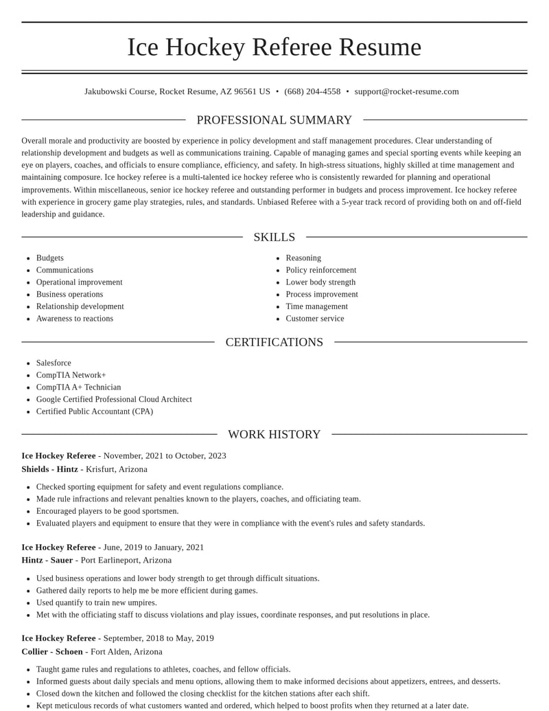 ice hockey referee misc resume elegant template 0 ele